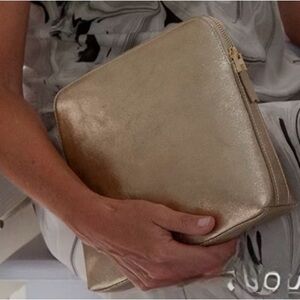 India Hicks Gold Crackle Insider Clutch